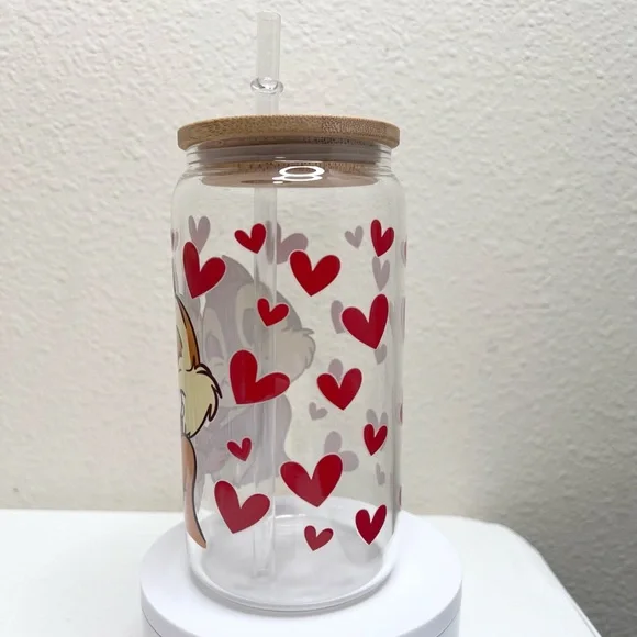 Chip and Dale Handmade Libbey Glass Cup - Picture 3 of 5